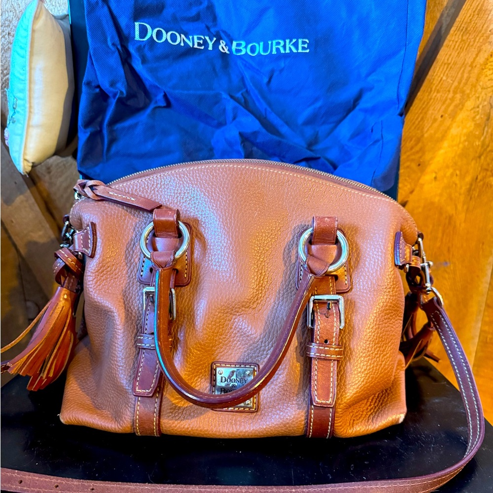 Dooney & Bourke Brown Pebble Leather Satchel